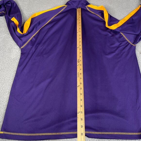 LA Lakers Sweater Mens XXL Purple Yellow 1/4 Zip Long Sleeve Athletic Jacket - Picture 10 of 12